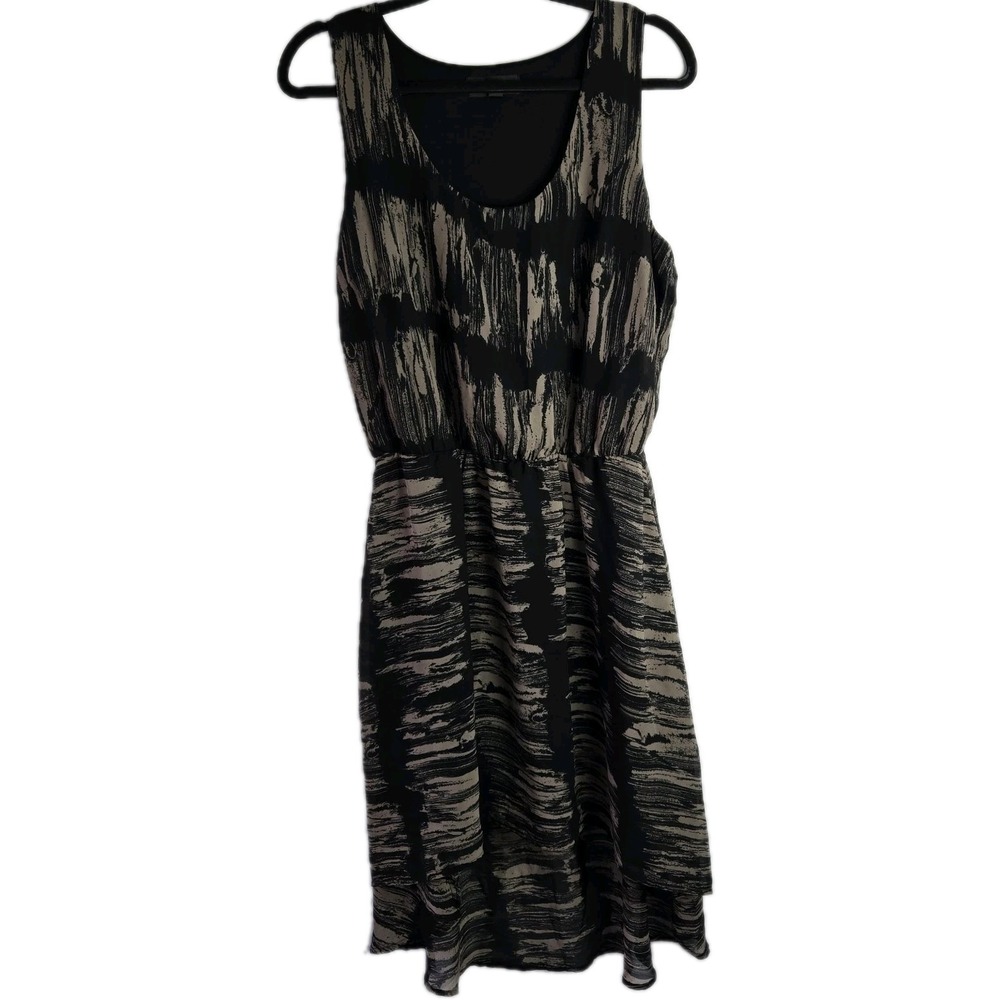 Mossimo Sleeveless Hi Low Chiffon Overlay Blouson Dress Large Goth Office Easy
